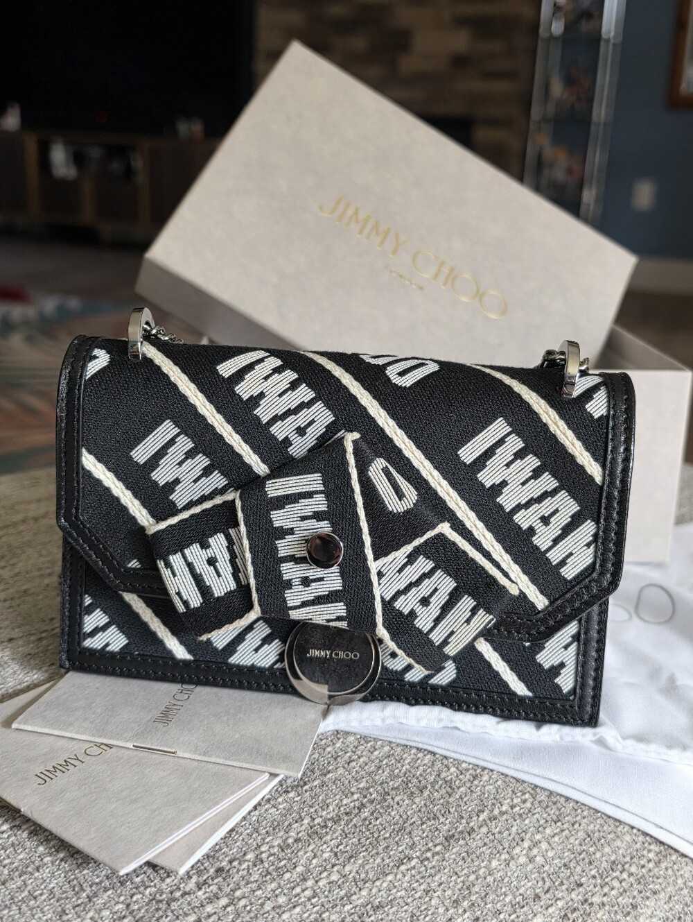 Authentic Jimmy Choo Black Mini Finley Bag